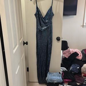 prom dress - dark blue w glitter